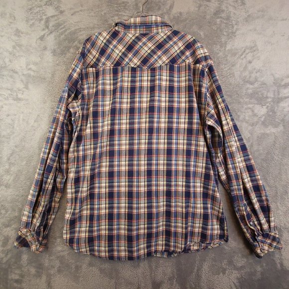 Mambo Australia Mens Shirt Western Pearl Snap Long Sleeve Pockets Plaid Multi XL - Picture 2 of 13